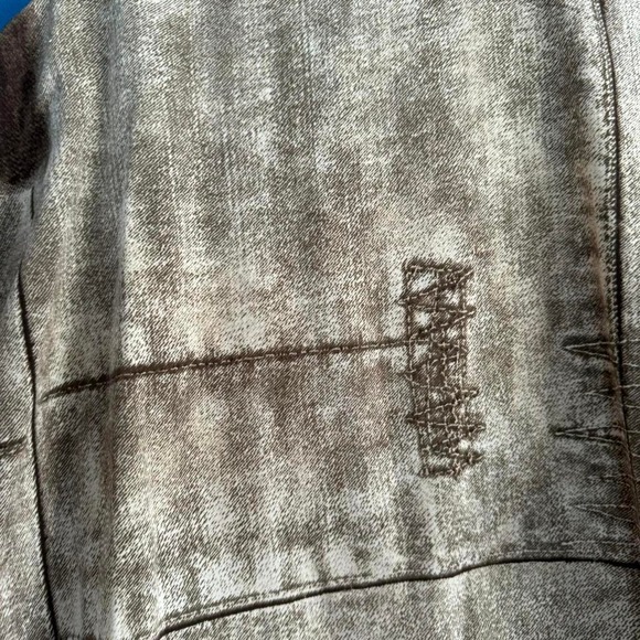 Vintage 90s Diomoda Button Down Men's Size 2XL Brown Jean Print Collared Urban - Picture 8 of 8